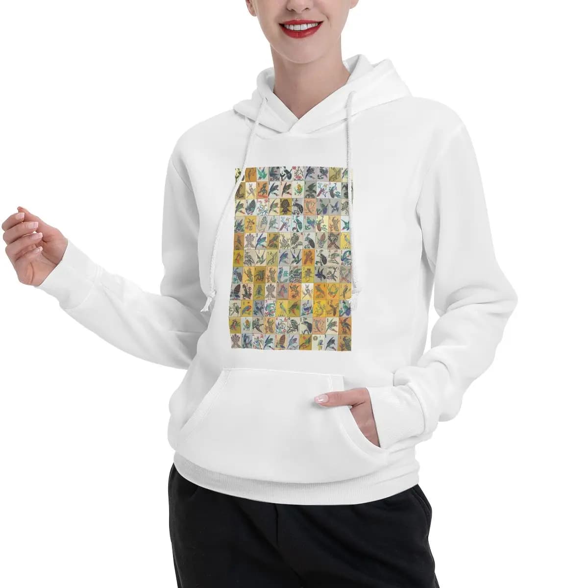 Mah Jongg Birds Mahjong Tiles Coppia Felpe con cappuccio Uomo Donna Casual Pullover Felpa Moda Manica lunga Streetwear Autunno Inverno