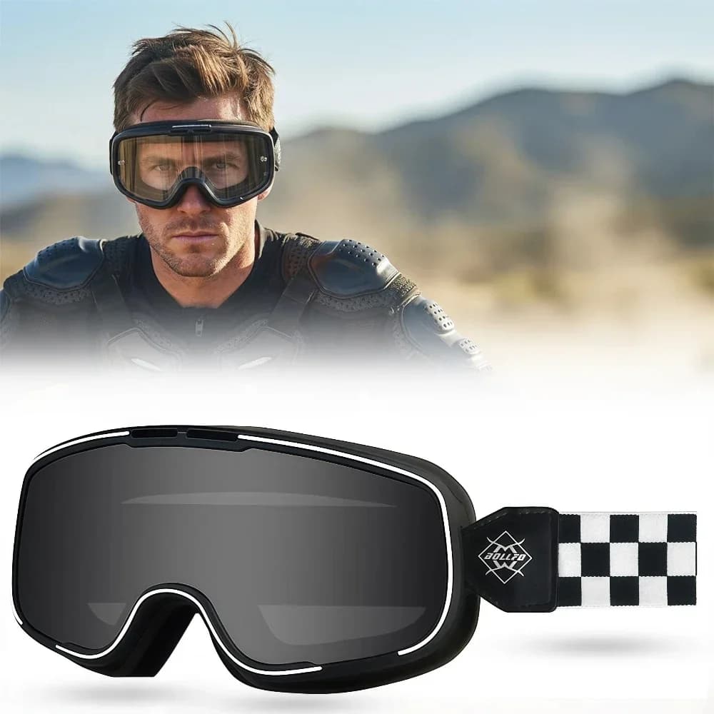 Photochromatic Motorcycle Glasses with UV400 Protection, TPU Lenses for Adventure and Touring, Compatible with Helmet, ATV Glasses
