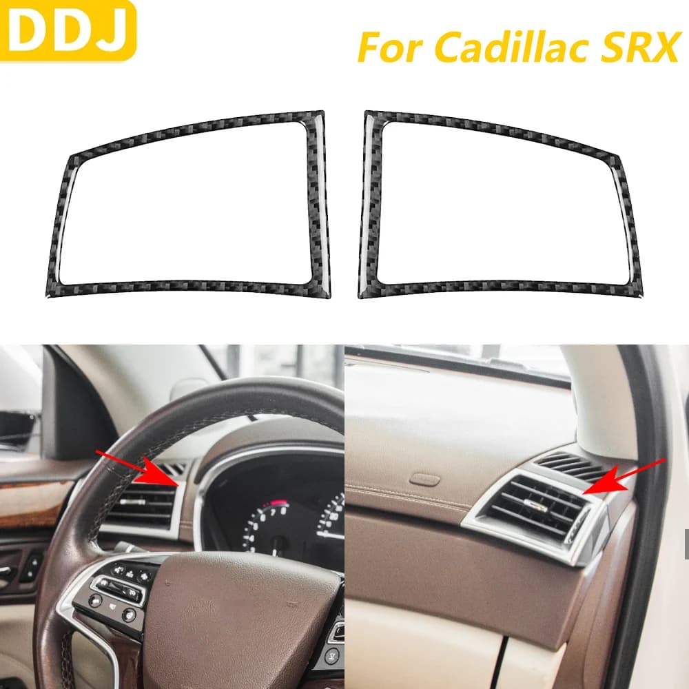 For Cadillac SRX 2010-2016 In Carbon Fiber Both Lateral Dashboard Air Exit Panel Trim Covering Auto Accessories Interior Wall decal