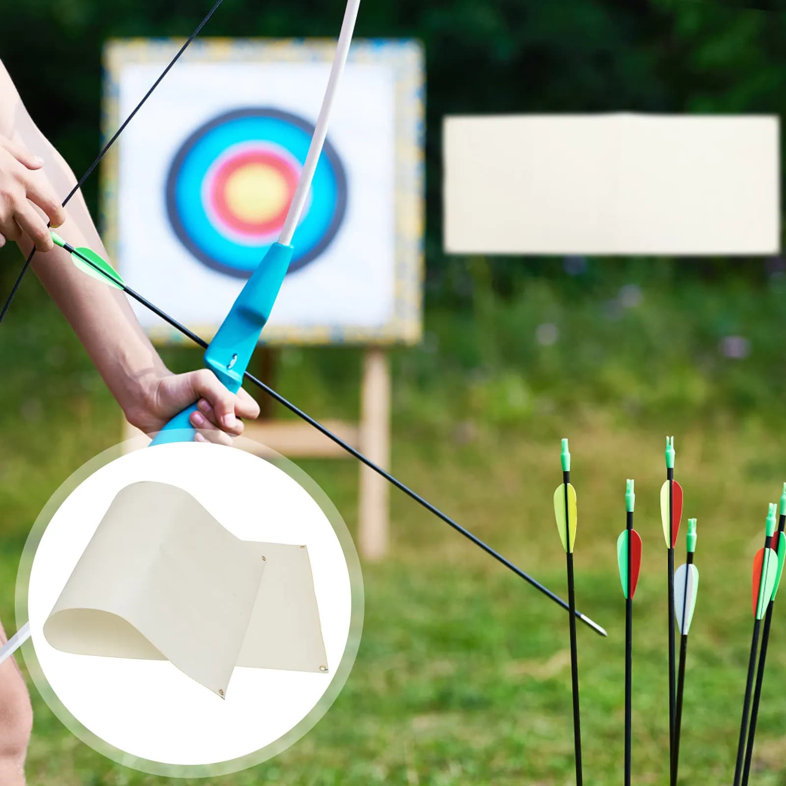 Rete di Protezione per Tiro con l'Arco Rinforzata in Poliestere per Sport all'Aperto e Tiro con l'Arco