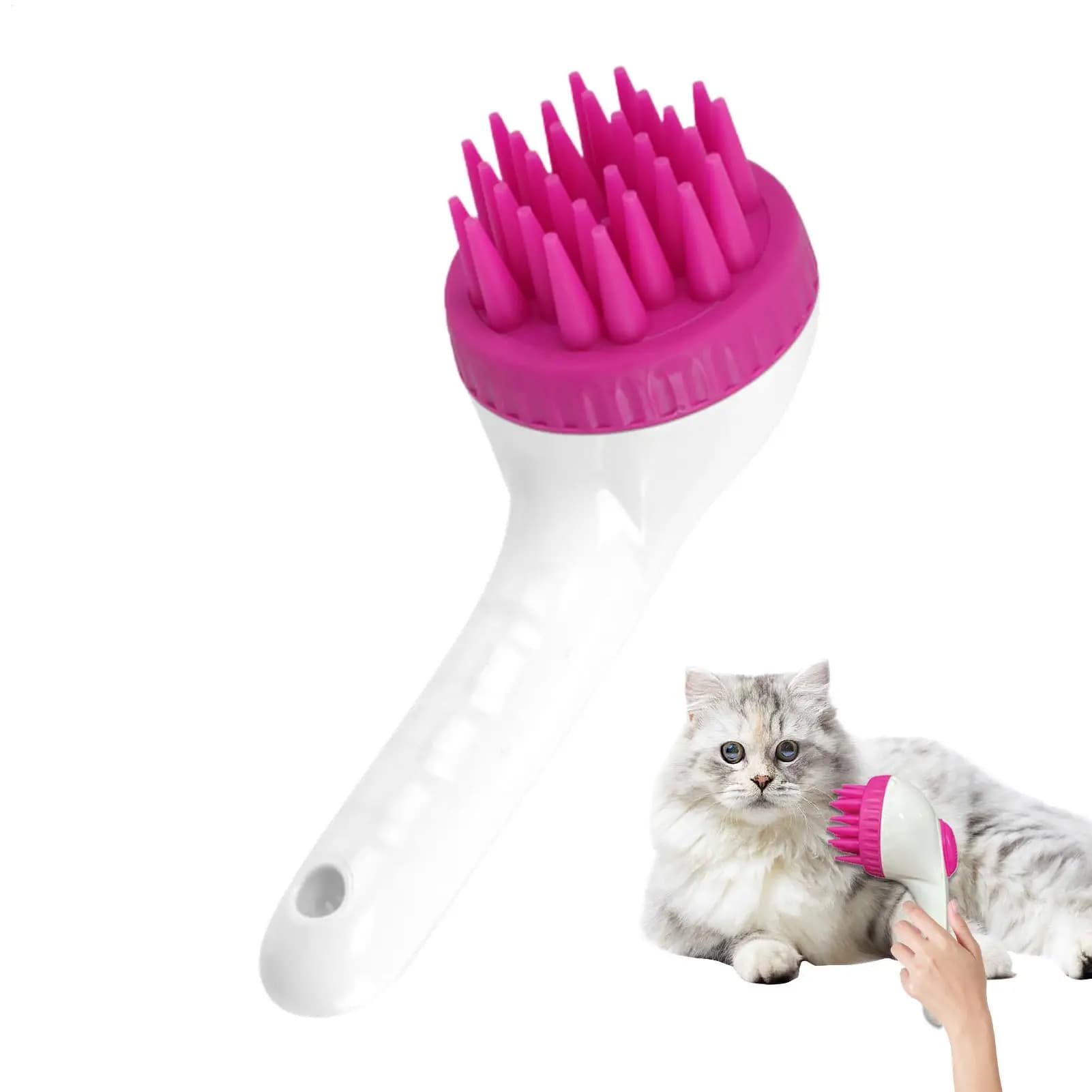 Scrubber per cani per il bagno Doccia per gatti Scrubber con manico lungo Spazzola per toelettatura per peli di animali domestici Per cani Gatti Coniglietto Gattino Rilassamento