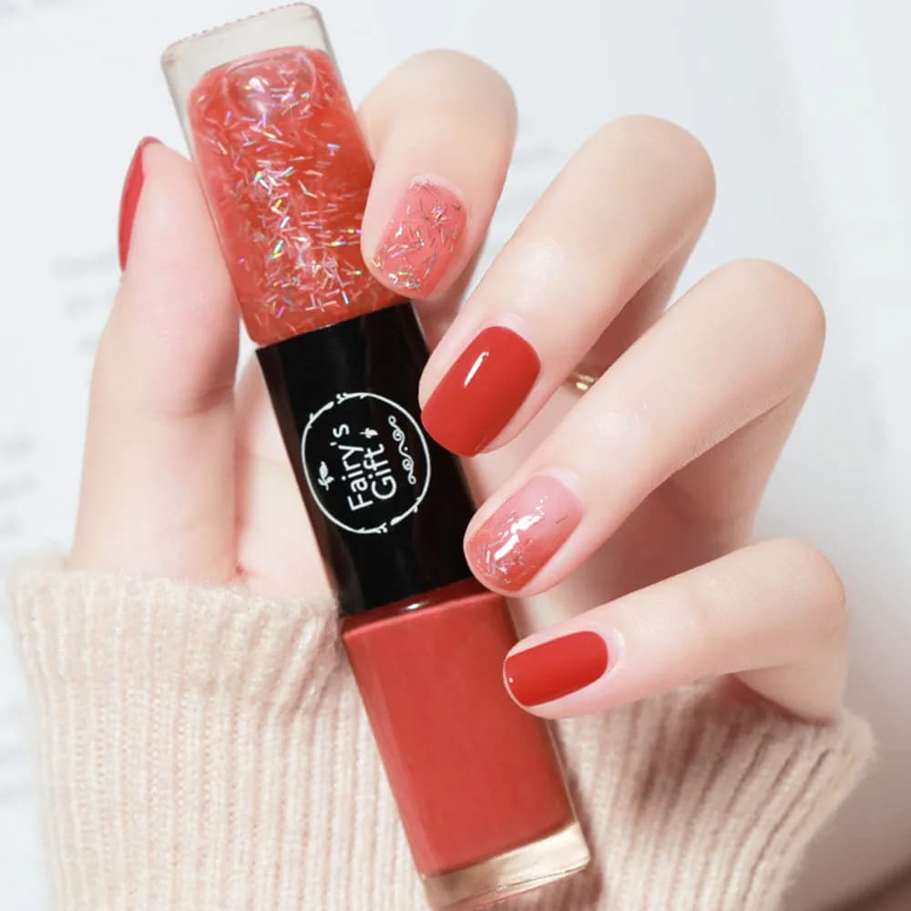 2 In 1 Double Heads Nails Polish Paillette Glitter Nails oli Long Lasting Waterproof And No-Bake smalto per unghie In Gel ad asciugatura rapida