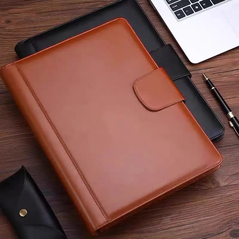 Portadocumenti A4 in Pelle PU con Calcolatrice, Blocco Note e Porta Carte - Organizer per Documenti da Ufficio
