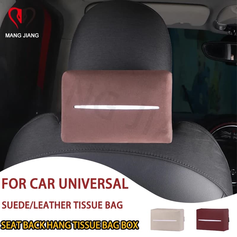 Leather Car Seat Suede Rear Arm Box Visiera Parasol Box for Handkerchief Bag Protector for Paper Towels Accessories for Decorations