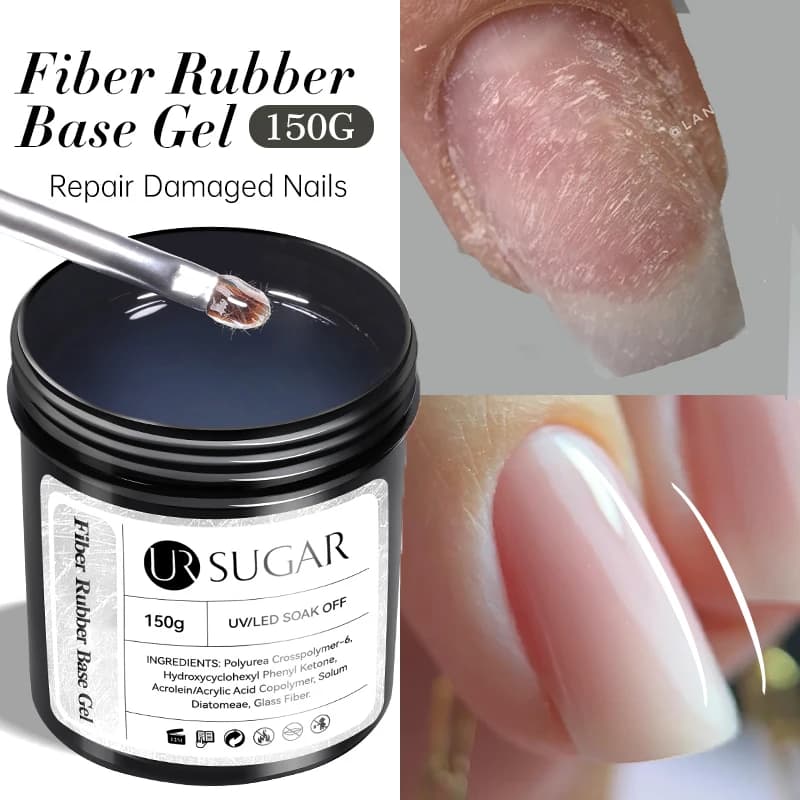 UR SUGAR 150g Base in fibra di gomma Gel per riparazione unghie Smalto per unghie UV Semi permanente Riparazione Fix Crack Vernish Manicure Rinforzante