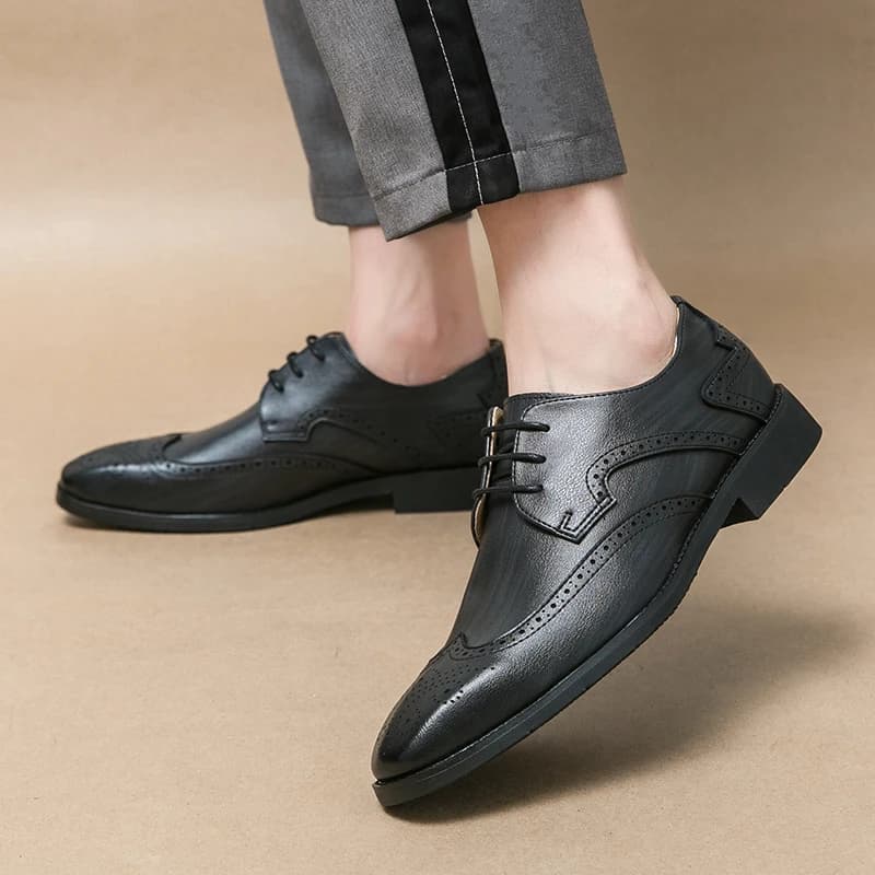 Men's Casual Shoes Style Design Minimalist Business Office Hot Sale Adult Shoes 38-46 Hot Black Versatile