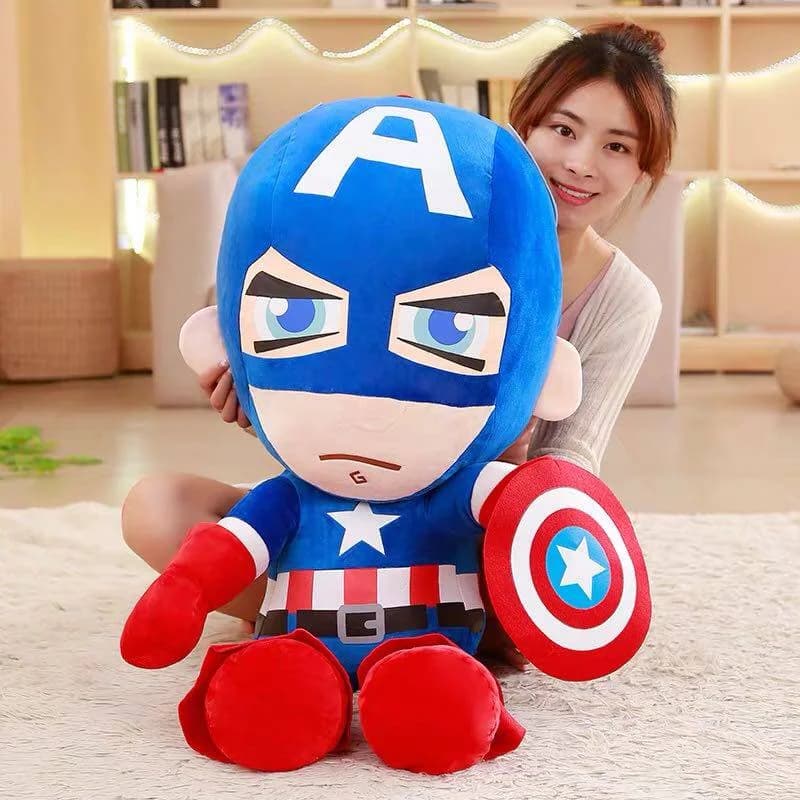 Peluche Marvel Avengers Captain America 25cm, Simpatico Cuscino a Forma di Cartone Animato, Regalo di Compleanno per Bambini, Decorazione per Divano e Comodino