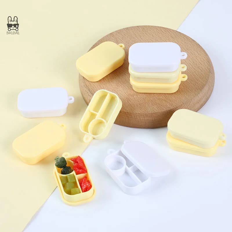 3 pezzi in miniatura per casa delle bambole, scatola per il pranzo, casa delle bambole, cucina, cibo, accessori per decorazioni, giocattoli per scene di casa delle bambole