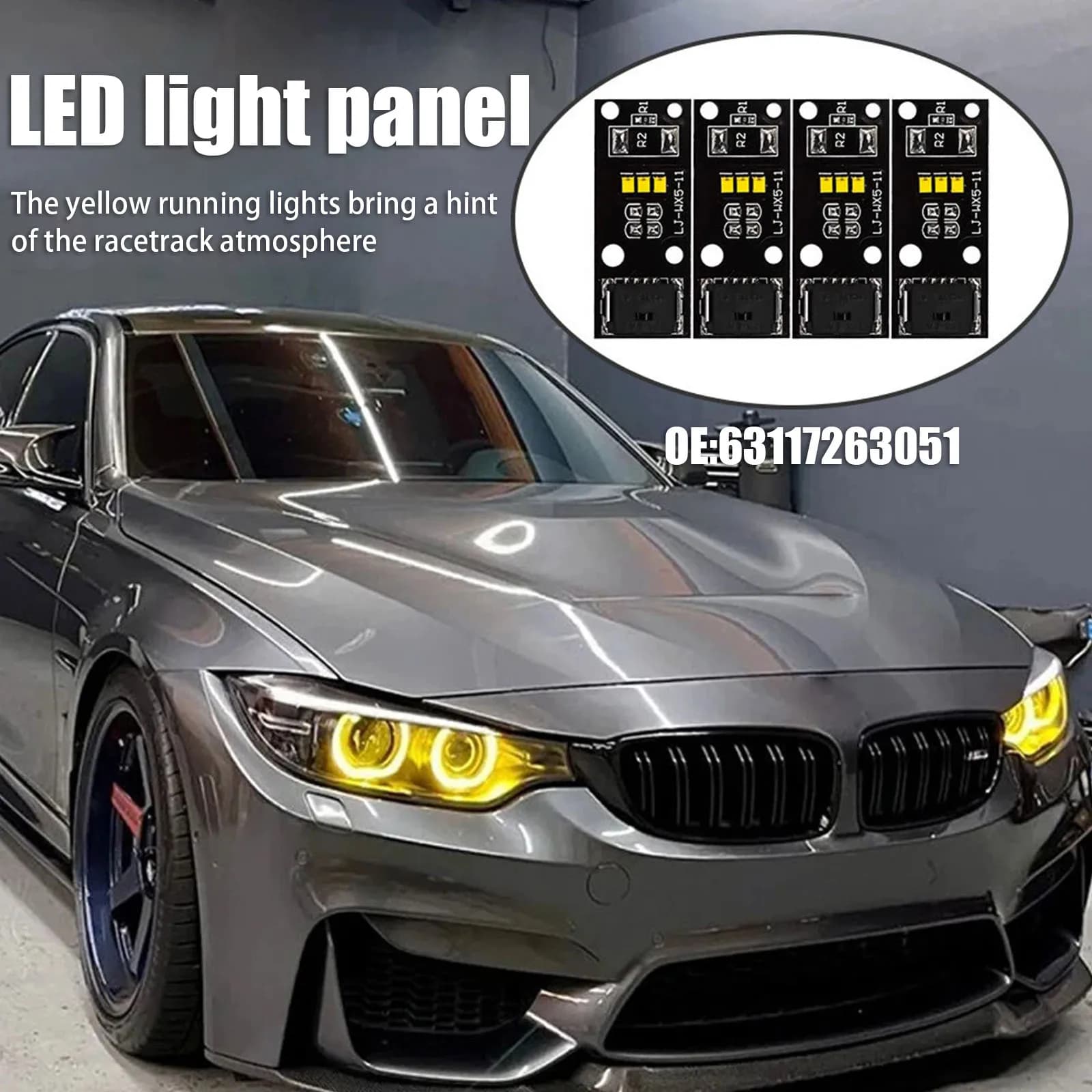 Giallo DRL Luce diurna 63117263051 Faro allo xeno DRL Modulo LED per BMW Serie 4 F32 F33 Refit Angel Eyes Luce di marcia diurna