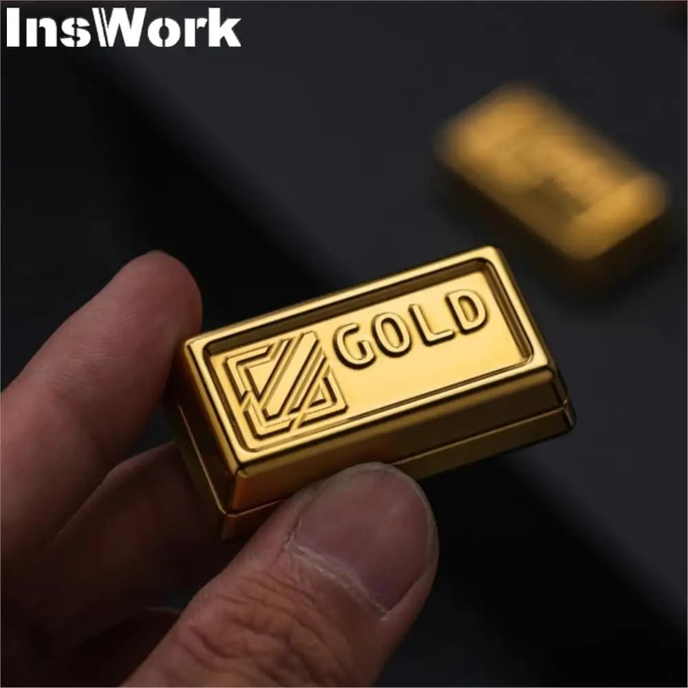 TiGo Gold Nugget Magnetic Push Slider Antistress Toy Metal Fidget Toy Fidget Slider Haptic Fidget Spinner Antistress Toys