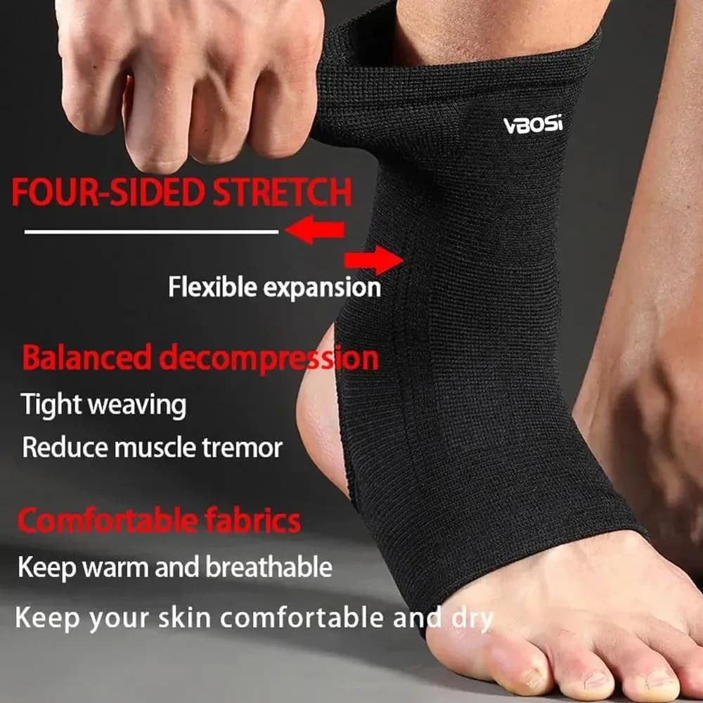 Fascia Compressiva per Caviglia, Supporto Medio per Fascite Plantare, Gonfiore e Sport, Benda in Nylon Lavorato a Maglia per Palestra