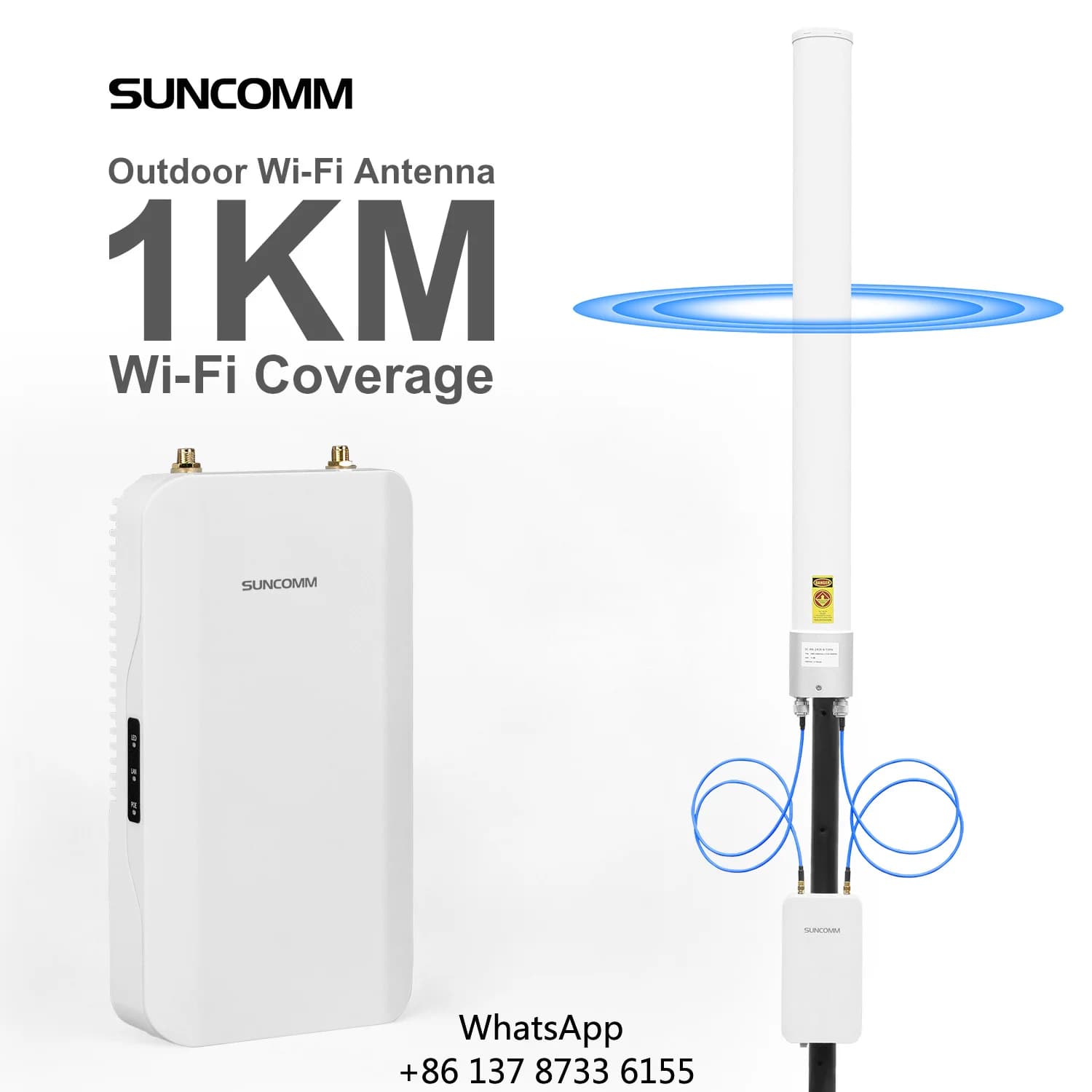 Nuova Antenna Omnidirezionale AN-2458 PtMP per Esterni a Doppia Polarizzazione 2.4/5GHz, Adatta per Copertura WiFi, Hotel e Impianti Pubblici