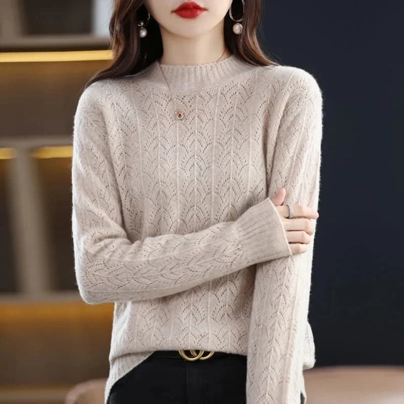 2024 New Fashion 100% lana Merino maglione Cashmere Pullover dolcevita manica lunga donna maglieria autunno inverno abbigliamento top