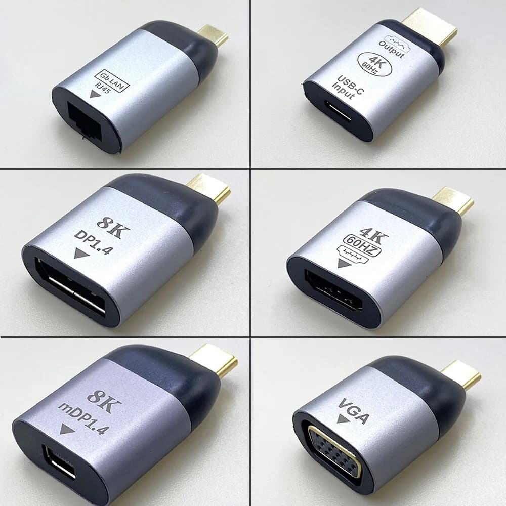USB Type C To HDMI-Compatible 8K USB C to DP DisplayPort miniDP 4K VGA Adapter For Laptop MacBook TV Box PS5 Switch iPad Galaxy