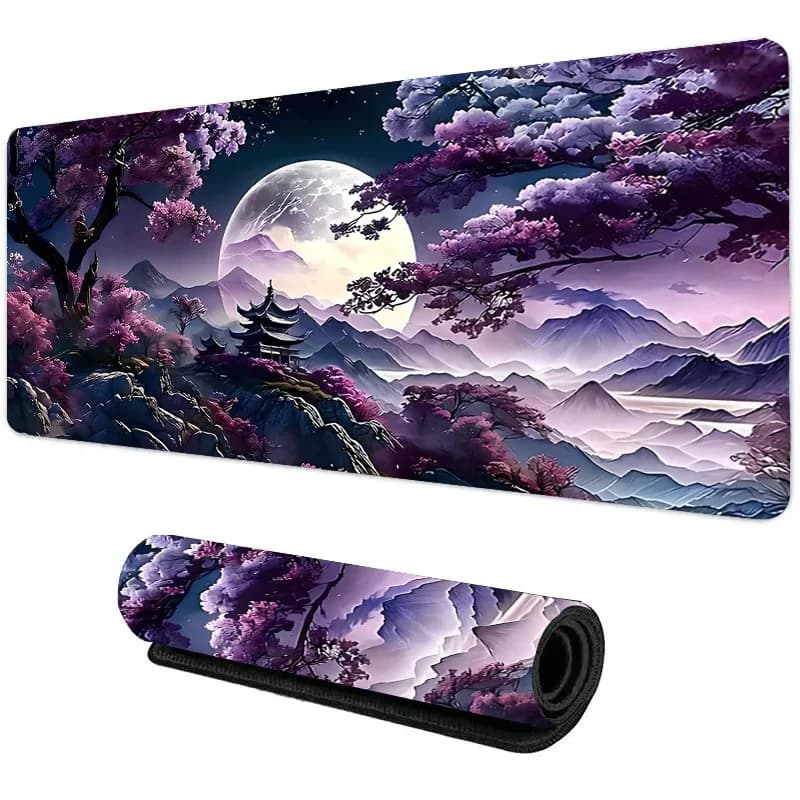 Viola mountain moon Mouse Pad Mousepad Gaming Pc Gamer tappeto Anime Mouse Mat Xxl Playmat 900 x400 Pad esteso accessori Desktop
