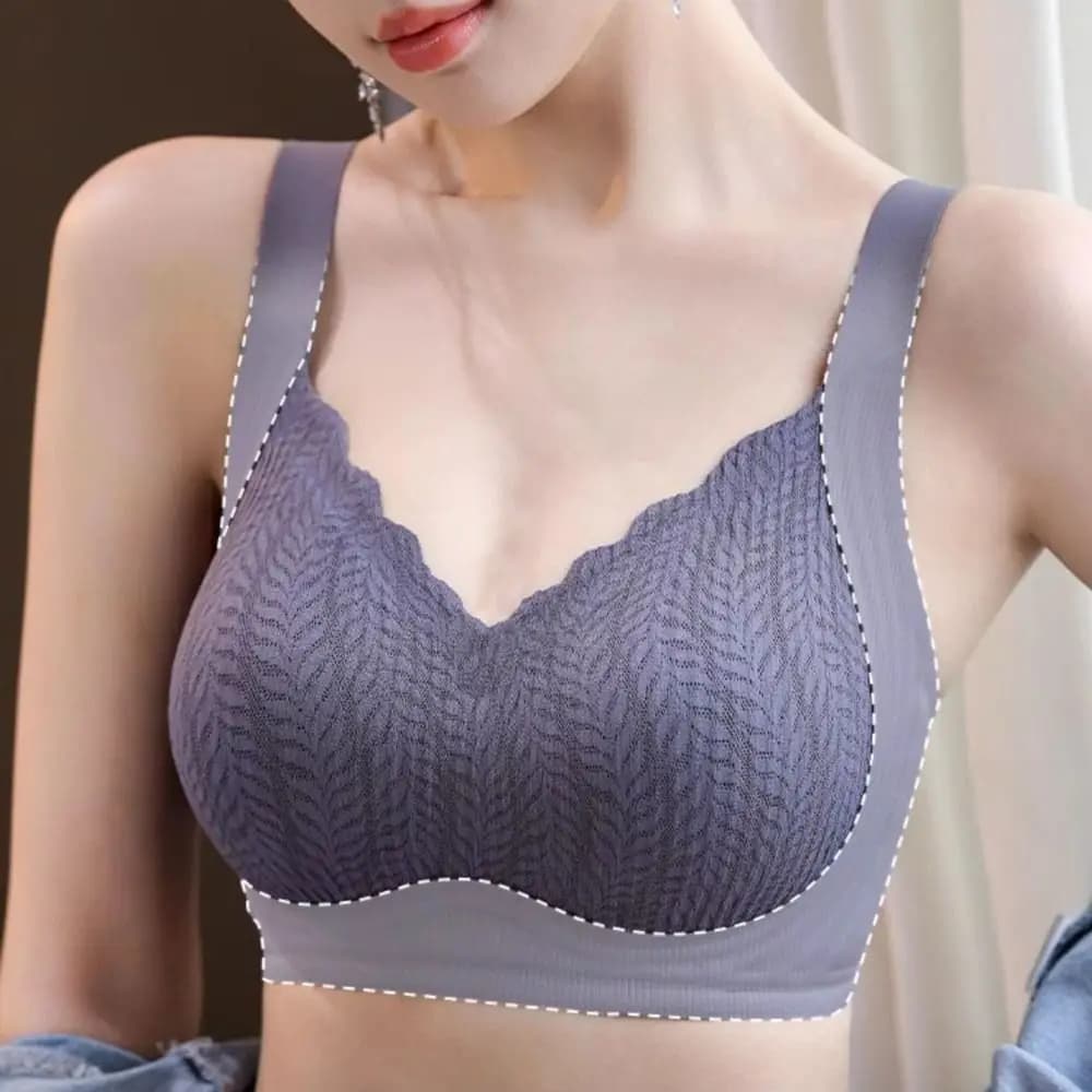 Push Up Big Cup Wireless Deep V Bra Anti-sagging Gathered Breasts Underwear for Women Lingerie Shockproof Seamless Bra Running