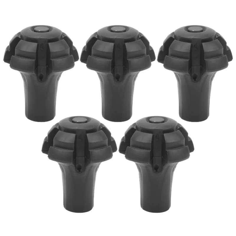 Set of trek stick guards, 5 pieces, with round toe cover and case for trekking poles