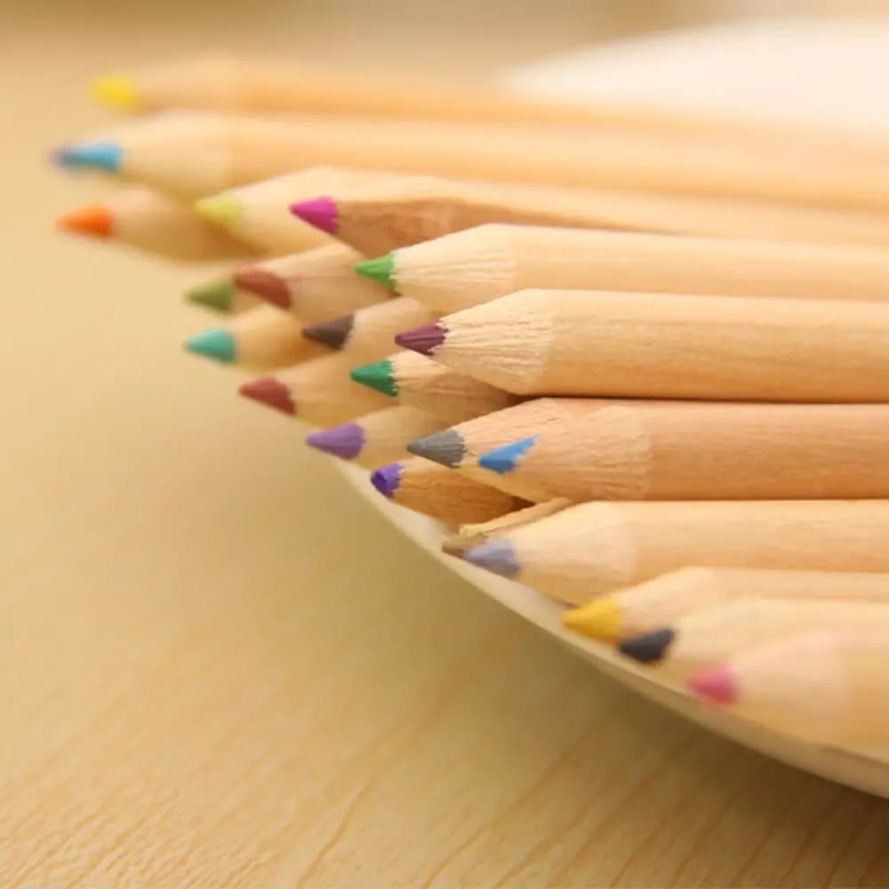 12pcs 12 Colors Cartoon Painting Pencil Set Hand-Painted Colored Pencils School Office Supplies Drawing with Pencil Sharpener
