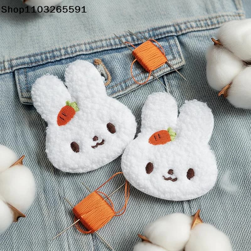 Cute Curly Plush Rabbit Hair Clip Magic Paste Embroidered Carrot Bunny Barrettes Soft Fluffy Animal Girls Hair Accessories