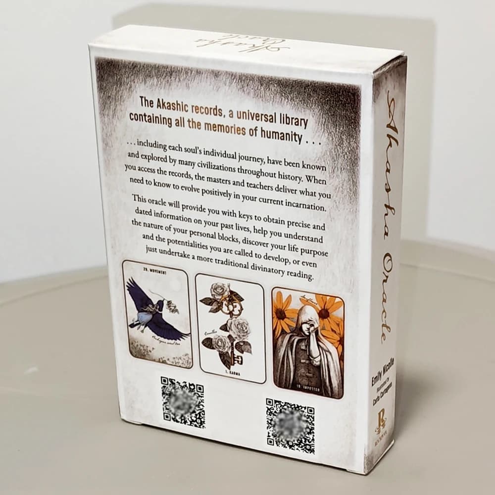 Mazzo di Carte Oracolo Akasha 10,5x7,5cm 50 Carte per Sbloccare la Saggezza della Vita Passata Registri Akashici Stampati su Cartoncino a Doppio Rilievo 350GSM