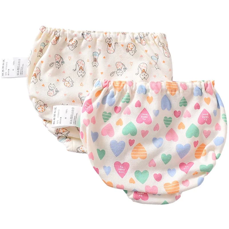 HappyFlute 3-6 anni 2 pezzi set materiale di cotone elastico morbido e sottile per biancheria intima per bambini stampata carina per neonate