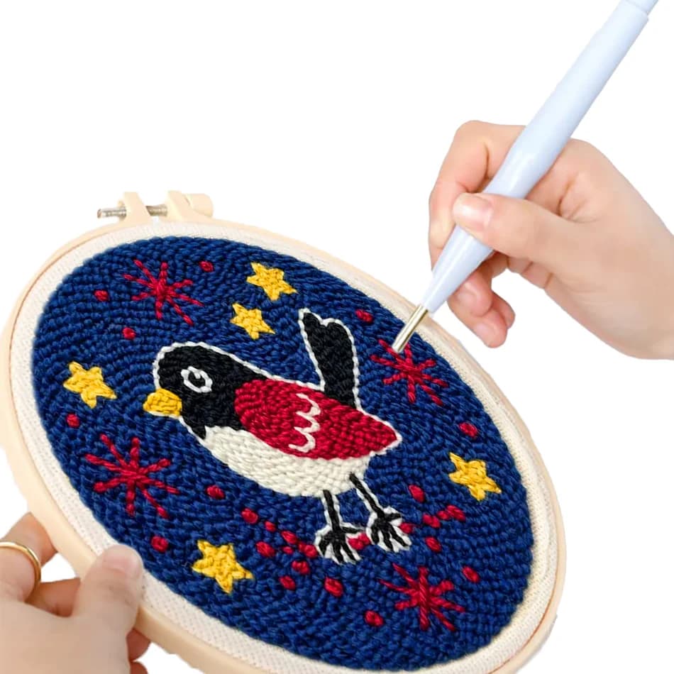 GATYZTORY embroidery punch needle starter kit Stitch birds embroidery hoop 20x20cm Tufting Diy Crafts Handwork Decorative Sewing