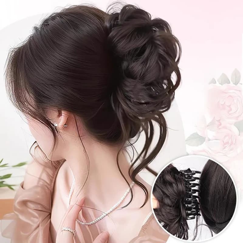 Parrucca a chignon sintetico da donna con clip a becco d'anatra per aumentare il volume dei capelli, accessorio per coda di cavallo, per uso quotidiano e feste, strumento di styling realistico