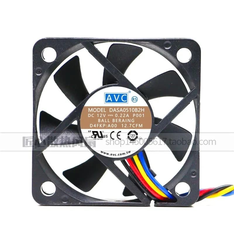 Original AVC DASA0510B2H 5010 CPU Fan for 12V 0.22A 5CM 4-wire PWM Temperature Control Silent Cooling