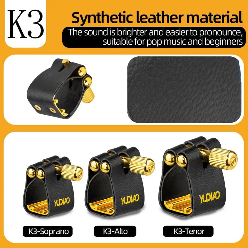 Yudiao Alto Tenor Soprano Saxophone Mouthpiece Clip Soft Rubber Bakelite Metal Mouthpiece Clamp Protector Whistle Clip