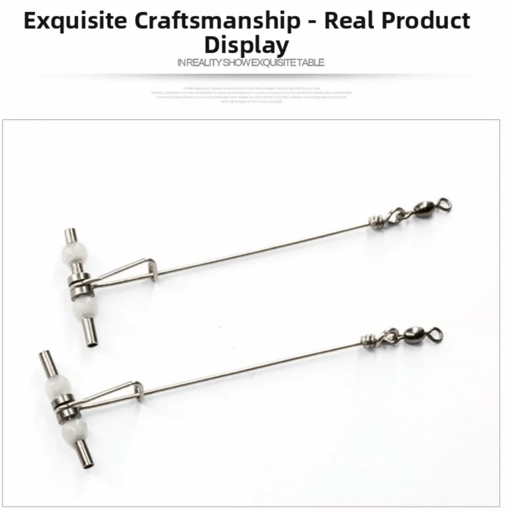 10pcs Barrel Design Fishing Swivels Rolling Swivels T-Shape Lure Fishing Swivels Cross-Line Luminous Beads Heavy Duty Swivels