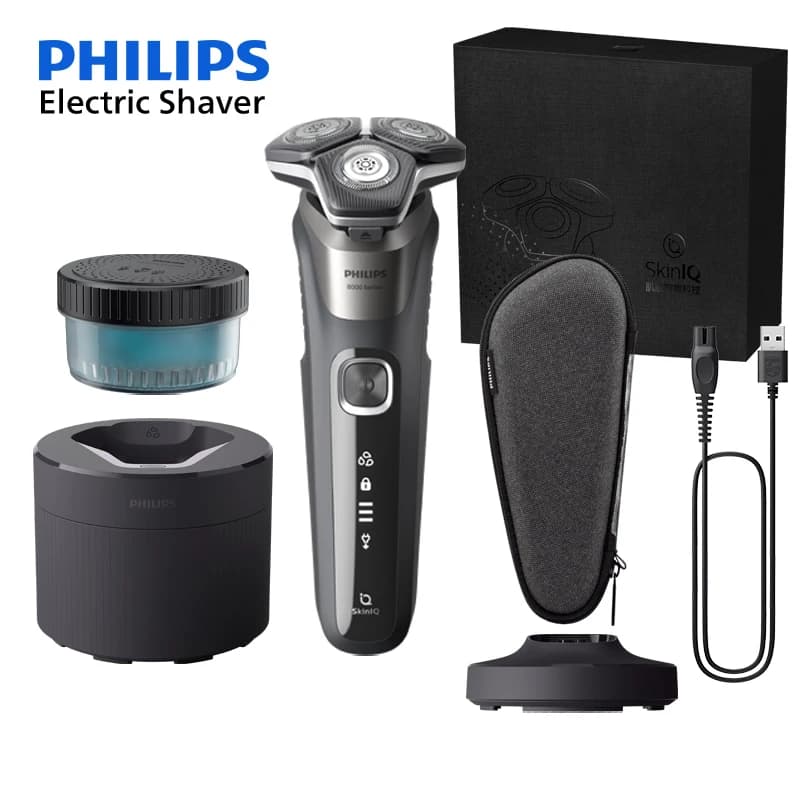 PHILIPS S8850/96 Electric Razor Luxury gift set Barba Trimmer Basette Refill base Cleaning container Shaving shaver Men's Smar