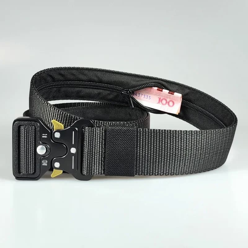 Cintura antifurto da viaggio nuova da 130cm per uomo cintura tattica militare da uomo con fibbia per cintura di sicurezza con tasca nascosta per soldi
