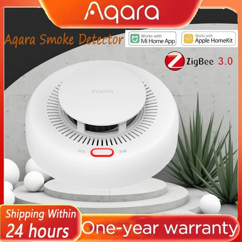 Aqara Rilevatore di Fumo Zigbee 3.0 Smart Allarme Antincendio Monitor Avviso Sonoro Sicurezza Domestica APP di Controllo Remoto Per Xiaomi Mi casa Homekit