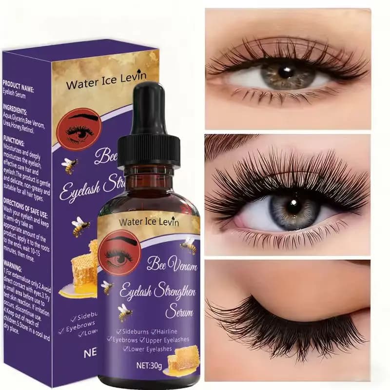 Water Ice Levin Bee Venom Eyelash Reinforcement Serum with retinol and honey, deep hydration, delicate for all hair types, 30 g