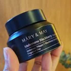 Crema Idratante Naturale al Collagene 70g MARY& MAY, Crema Intensa all'Idebenone e Mirtillo, Nutrimento Profondo per Pelle Rassodata, Crema Originale Coreana