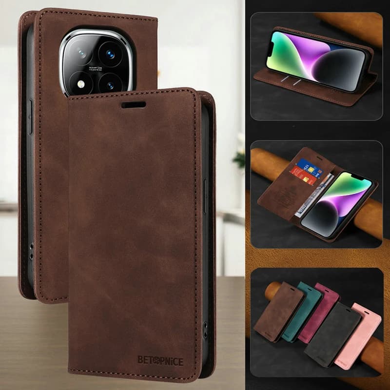 Custodia di Lusso con Protezione RFID a 360° per Redmi Note 15 Pro 4G 5G, Cover Flip Magnetica a Libro per Xiaomi Redmi Note15 Pro Plus