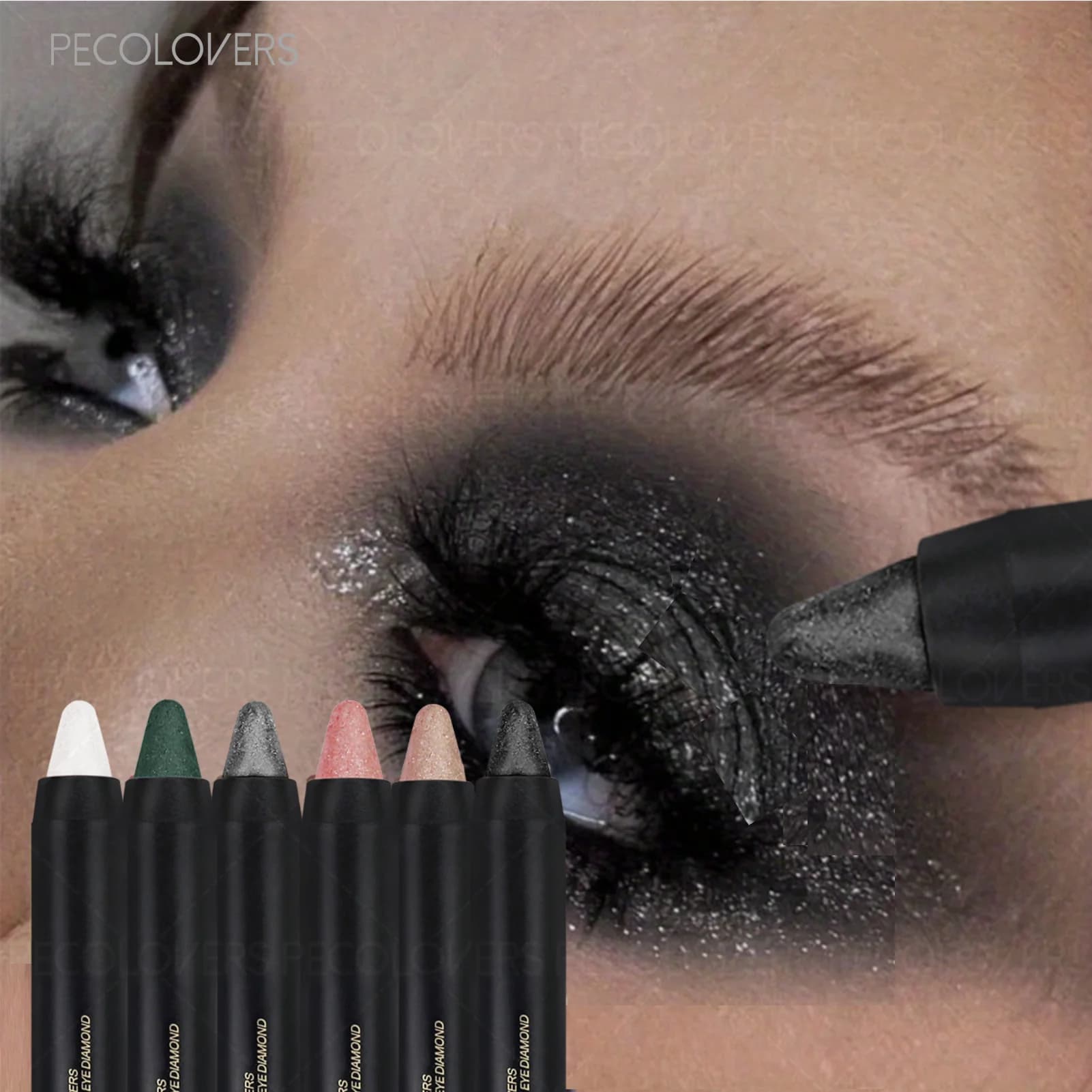 1 stick per ombretto a doppia testa, con testina, presentazione duratura ad alto colore di glitter, trucco per ombretto luccicante