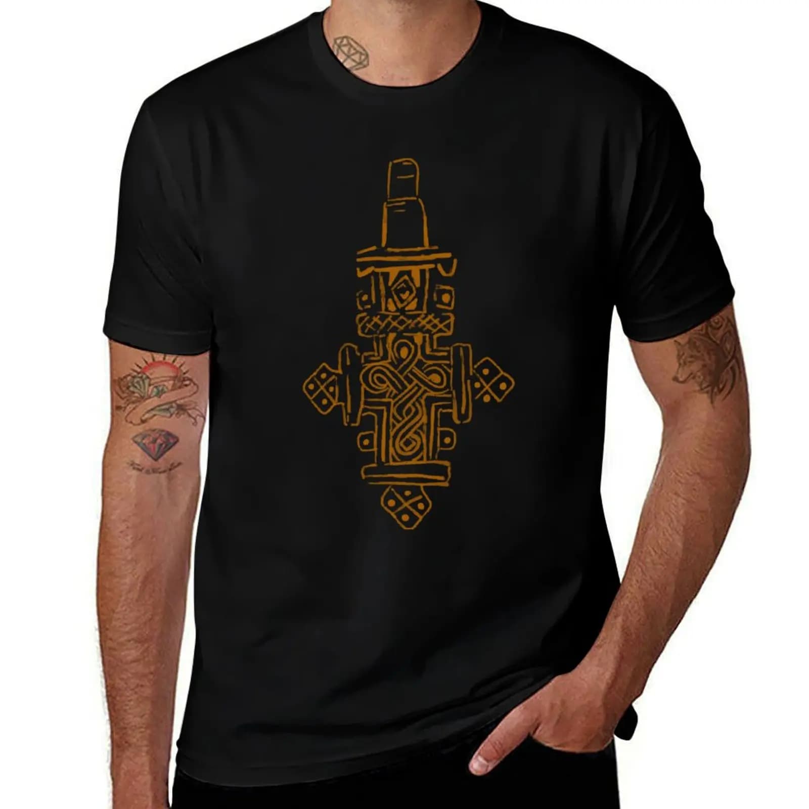 T-shirt con croce ortodossa etiope, traspirante, sportiva, da uomo