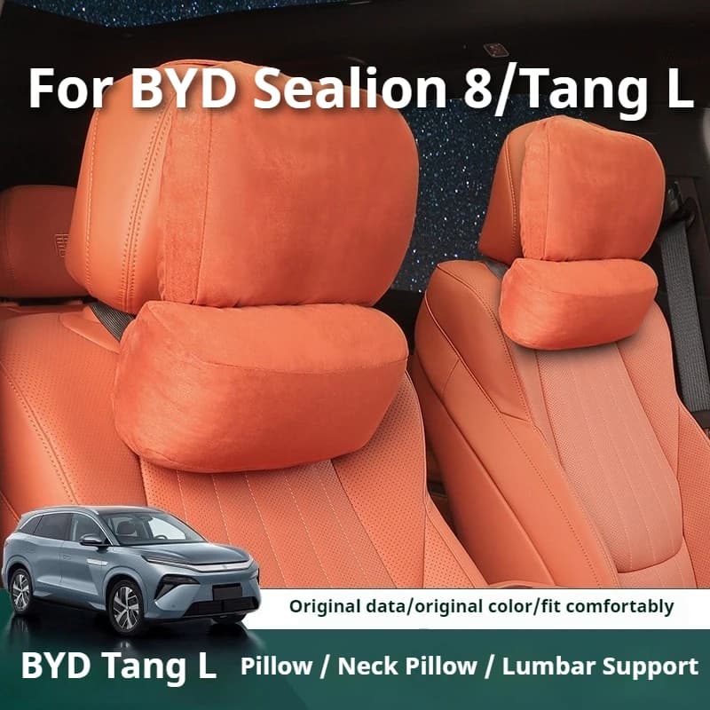 Cuscino poggiatesta e supporto lombare specializzato in Alcantara per BYD Sealion 8 Tang L Dmi/P Ev, protezione per collo e vita