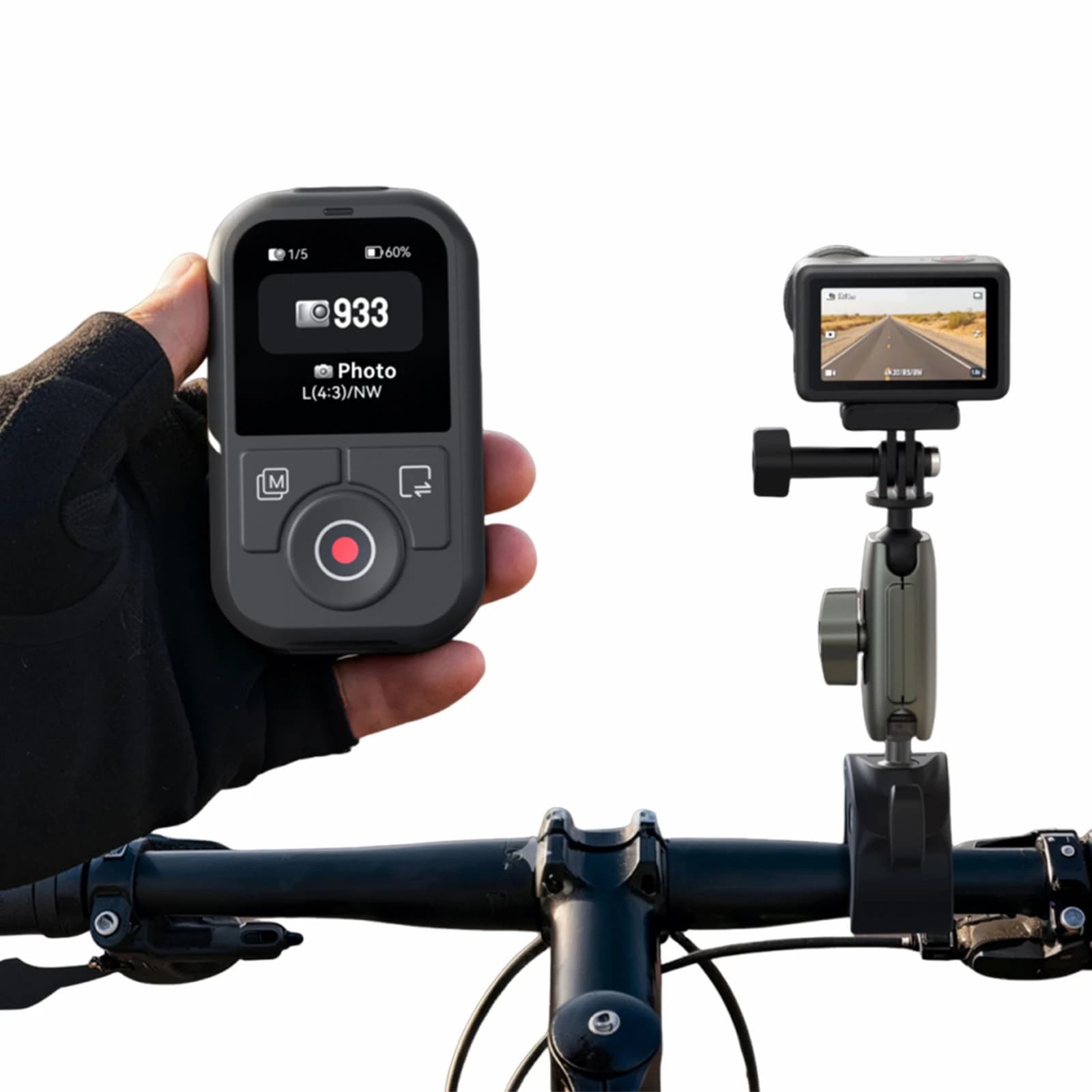 Telecomando Bluetooth 60M per DJI OSMO Action 6/5pro/4/OSMO 360, Fotocamera Sportiva Impermeabile con Display RC e Cinturino da Polso