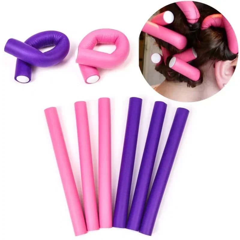 10 pcs Flexible Curling Hair Rod Bigodini Makers Foam Soft Bendy Twist Rockers Flexi Rocks Tools for Styling No Heat Hair Roller