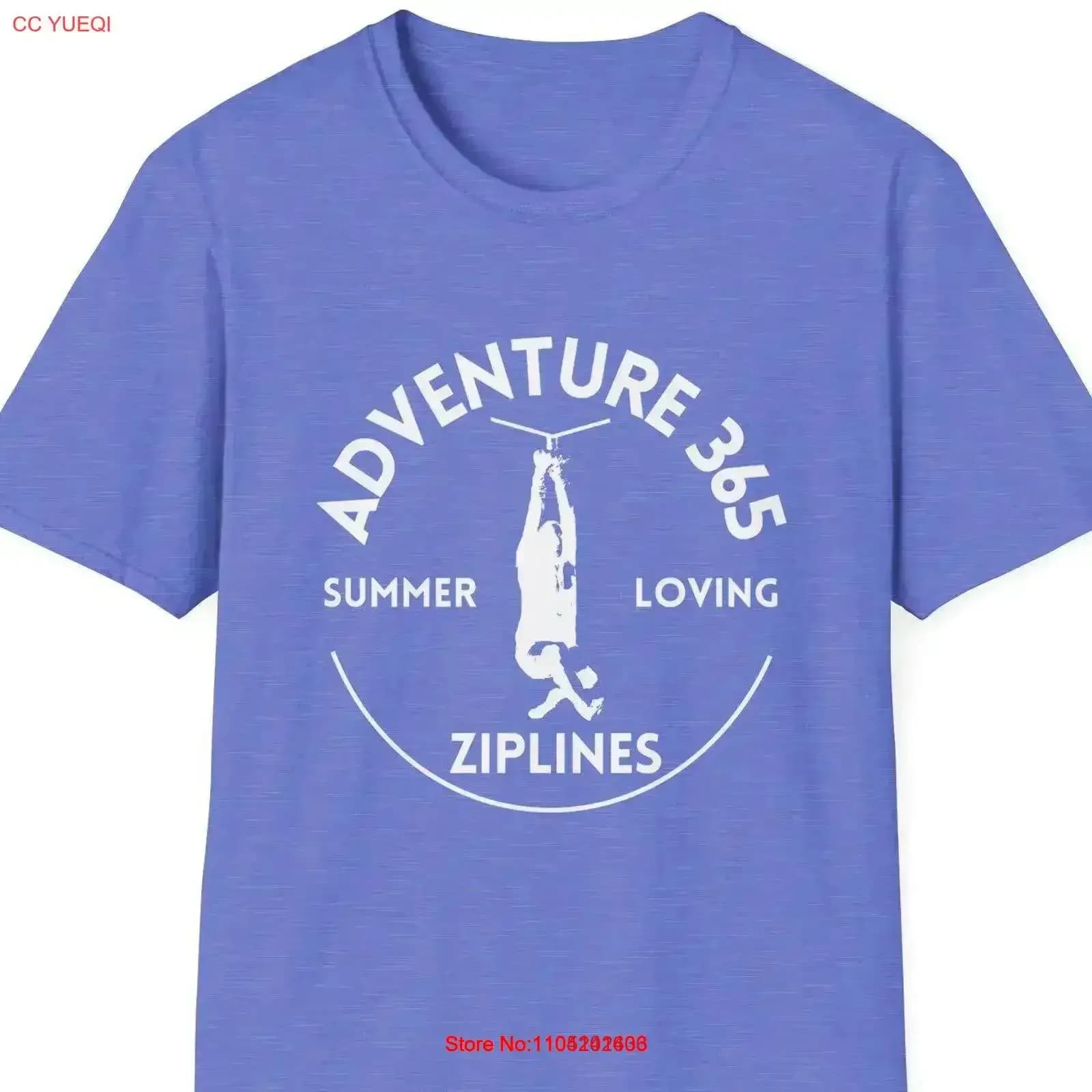 T-shirt Summer Loving Adventure 365 Zip Line ITYSL vintage lavato con grafica streetwear versatile ed elasticizzato, elegante