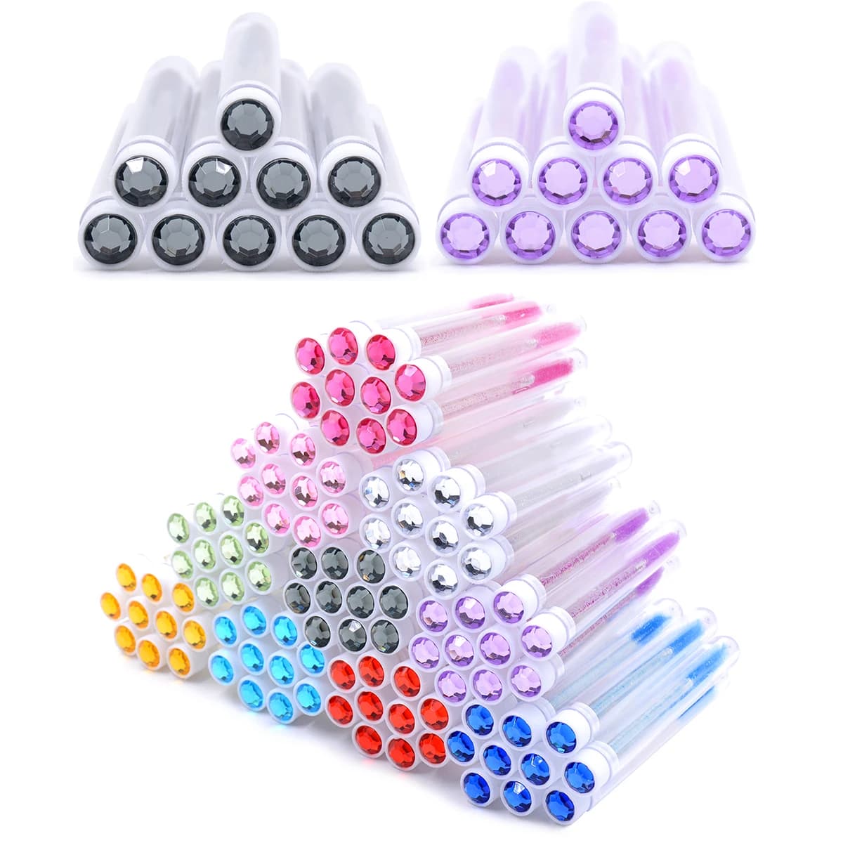 10 pcs Eyelash Brushes Reusable Canvas For Eyebrows Brushes For Eyelash Extension Diamond Brushes For Eyebrows