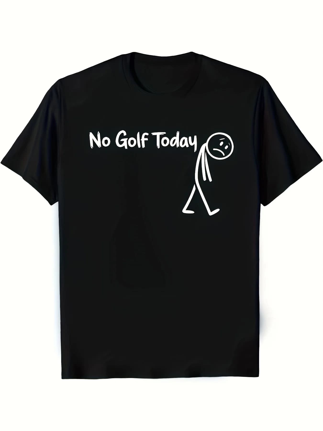 Maglietta grafica divertente con scritta “No Golf Today” | Camicia casual viola chiaro per gli amanti del golf, ideale per l'uso quotidiano e nel fine settimana, traspirante.