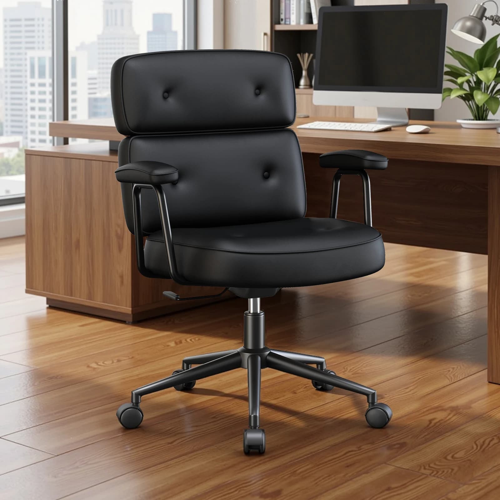 Sedia Ergonomica MCQ per Ufficio e Gaming con Supporto Lombare, Altezza Regolabile, Rotelle e Braccioli Girevoli