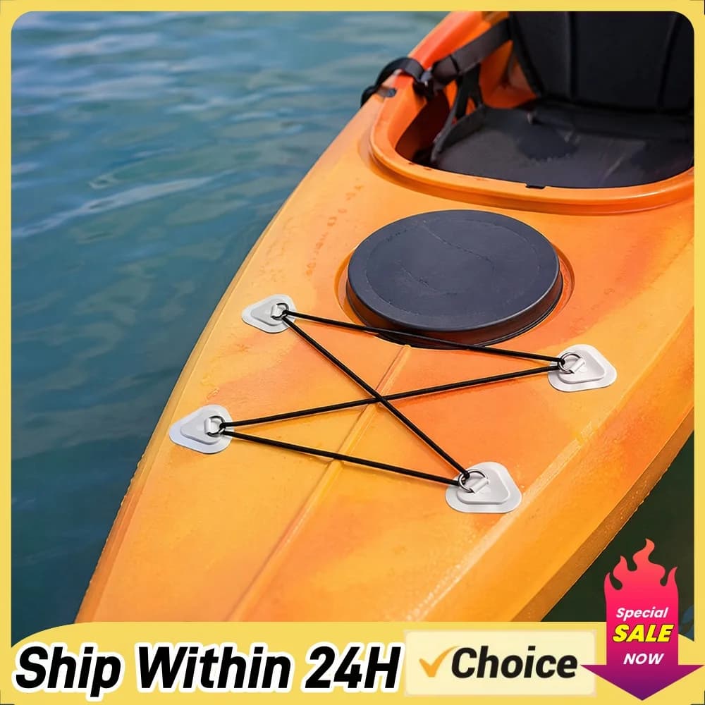 4 Pack Paddle Board D-Ring Patch Kit with 2.5m Cord Kayak Cord Kit Waterproof for Paddles Boards Canoe Surfboard