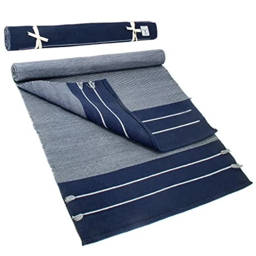 Handmade Organic Yoga Mat made with 100% Organic Cotton Yoga Mat - Natural Yoga Rug for Exercise, Workout, and Fitness Rug - Ha