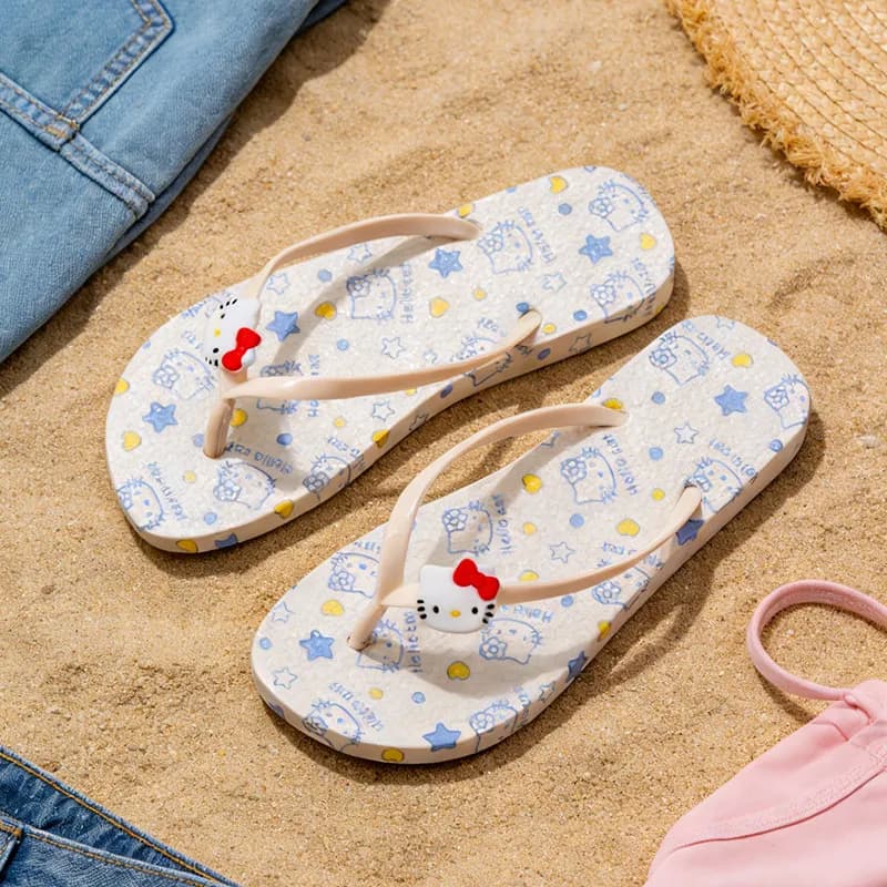 Sanliou Cute Cartoon Women's Flip Flops Anti Slip Beach Slippers Y2K Fashionable Slippers Comfortable Casual Outdoor Slippers