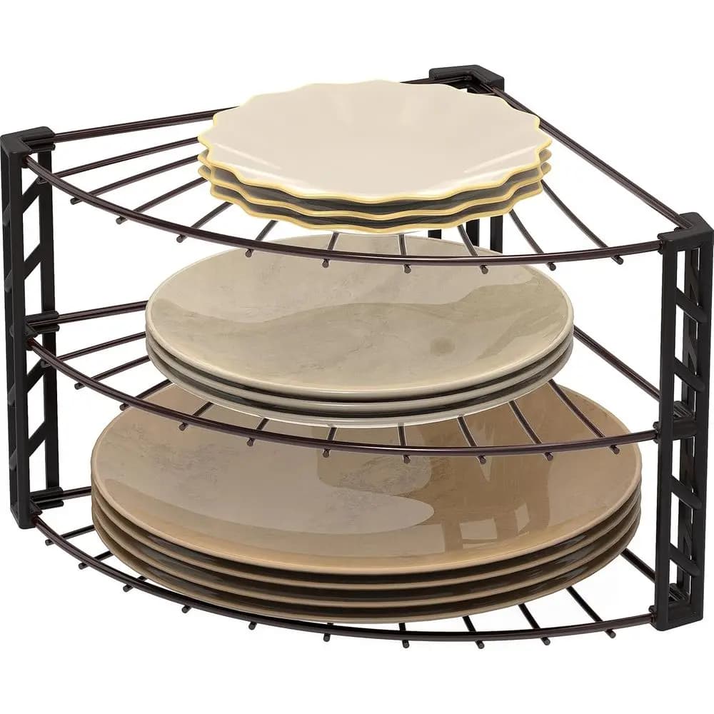 3-Tier Bronze Countertop Shelf Organizer