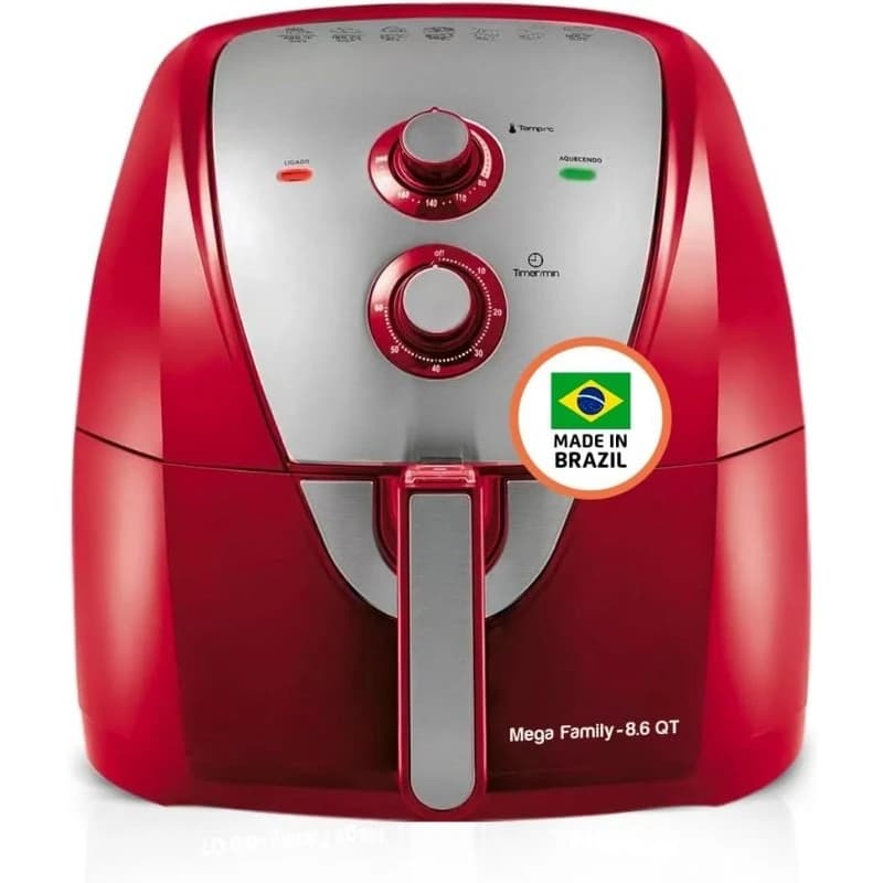 Air Fryer - 8.6 Liters Extra Large Air Fryer, 2 Simple dial controls, 1800 Watt - Quick Heat Circular Technology, Low Fat